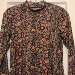 Mock neck floral fall dress